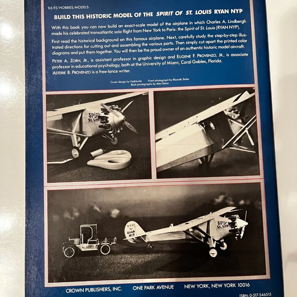 Paper Cutout Model - Spirit‎ of St. Louis - Lindbergh Plane - 1982